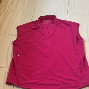 Figs Women's Vivid Pink Rafaela Sleeveless Blouse